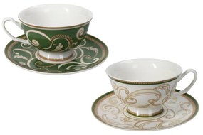 Fehér-zöld csésze készlet 2 db-os Tazza - Brandani