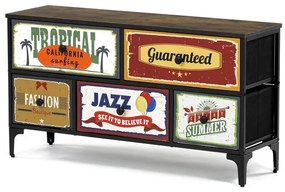 Többszínű MDF Komód 103×30×56 cm. AUK-W2103 BK