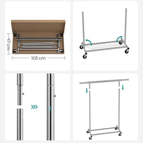 Gurulós ruhatartó állvány