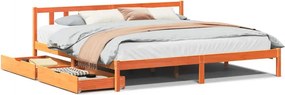 vidaXL viaszbarna tömör fenyőfa ágy matrac nélkül 180 x 200 cm