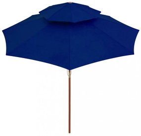 kék kétszintes napernyő farúddal 270 cm