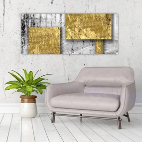 Kép - Arany négyzetek N⁰3 (120x50 cm)