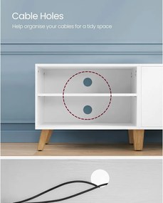 TV szekrény 2 ajtóval, 40 x 140 x 50 cm, fehér