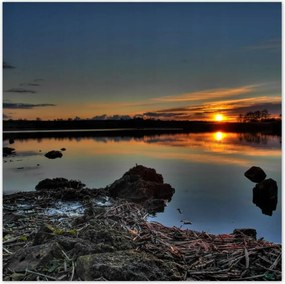 Poszterek 100x100 Naplemente tó