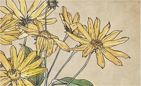 Fotótapéta Flizelin Dekoratív tapéta Virágok akvarell 416x254 Ragasztó