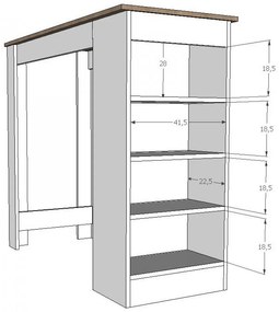 MOJITO Matt Fehér - Kézműves Tölgy Bárasztal