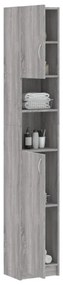 szürke sonoma szerelt fa fürdőszobaszekrény 32 x 25,5 x 190 cm