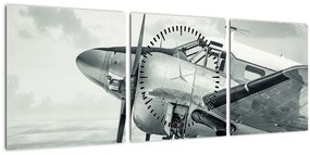 Kép - repülőgép (órával) (90x30 cm)