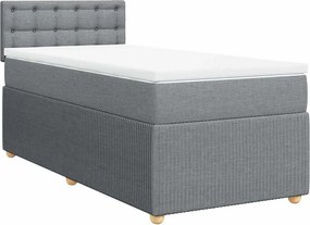 vidaXL világosszürke szövet rugós ágy matraccal 90x190 cm