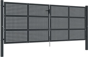 vidaXL antracit színű acél kerti kapu 400 x 150 cm