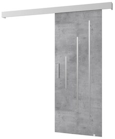 Tolóajtó 90 cm Sharlene Y (beton + matt fehér + ezüst). 1044015