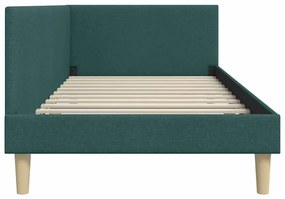 Sarokágy keret Egyéb Sötétzöld 90 x 200 cm Szövet és Mérnöki Fa