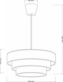 BRILAGI - LUNETA függeszték kábellel 1xE27/60W/230V, átm. 40 cm, bézs/arany