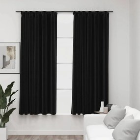 vidaXL 2 db antracit vászonhatású sötétítőfüggöny kampókkal 140 x 175 cm