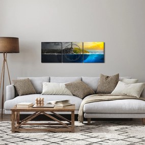 Két oldalt mutató kép (órával) (90x30 cm)