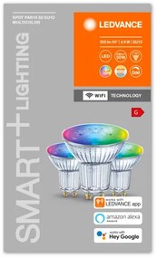LED lámpa , égő , szpot , 3 x GU10 , 3 x 4.9W , RGBW , CCT , dimmelhető , LEDVANCE Smart+ WIFI