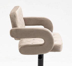 HR8403KW Latte modern velúr szék fekete lábbal