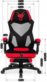 Gamer Forgószék Fekete/Piros Színben. Teherbírás: 150 kg. BING