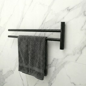 Nimco Bormo fekete törölközőtartó dupla forgó 42 cm rozsdamentes acél Brc 11096-90