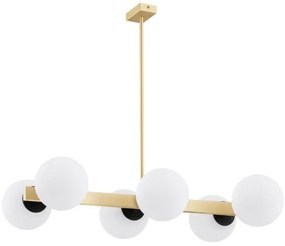 Argon 2549 - Csillár rúdon FREEMONT 6xE27/15W/230V arany/fehér/fekete