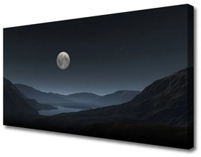 Vászonkép falra Éjszakai Hold Tájkép 100x50 cm