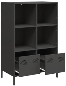 fekete acél magasszekrény 68 x 39 x 103,5 cm