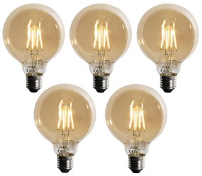5 db-os szett E27 3 lépésben szabályozható LED izzó arany G95 4W 450 lm 2700K