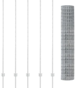 Kert Kerítés Görgeteg Szett 2 db Galvanizált acél 10 x 1,5 m