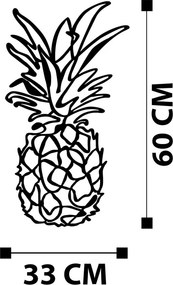 Ananas fém fali dekoráció, 33×60 cm