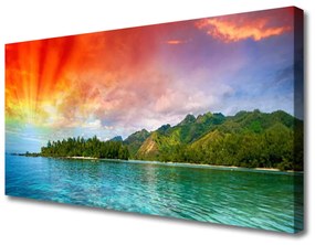 Vászonfotó Sky Sea Forest Landscape 120x60 cm
