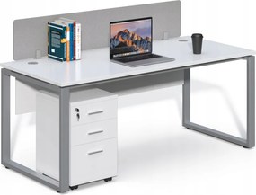 Irodai asztal konténerrel Houseland Prime Max 01 180 cm fehér