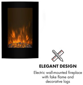 Klarstein Lausanne Vertical, elektromos kandalló, 2000 W, heti időzítő, fekete