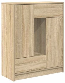 sonoma tölgy komód fiókokkal és ajtókkal 73x31x90 cm