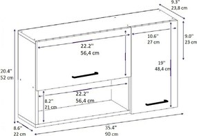 Akasya White fali szekrény