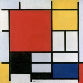 Reprodukció Composition with large red plane, Piet Mondrian