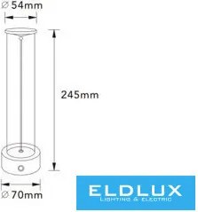 UNIVERSO Tölthető asztali lámpa DC:5V 2000mAh 3w 140lm CCT D70x245mm IP20 Antracit