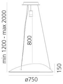 Artemide 1402010APP-LED RGBW Dimmelhető csillár zsinóron AMELUNA LED/45W/230V 3000K