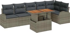 vidaXL Kerti Kanapé Szett párnával 7 pcs Szürke