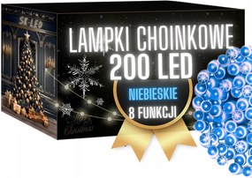 Karácsonyfa Fényfüzér 200 Led Kék 16M Kültéri Led Karácsonyfa Fényfüzér