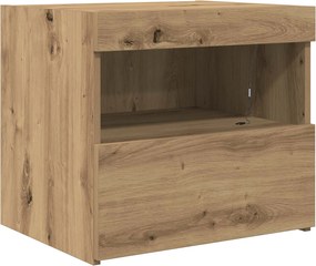 vidaXL Éjjeliszekrény fiókkal Artisan tölgy 50 x 40 x 45 cm Faanyag