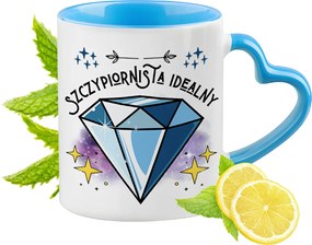 Metélőhagyma kék bögre szív alakú füllel ajándékba