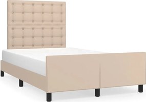vidaXL cappuccino színű műbőr ágykeret fejtámlával 120x200 cm