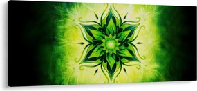 Kép - Virág mandala zöld háttérrel (120x50 cm)