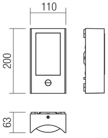 Redo 90487 - LED Kültéri fali lámpa érzékelővel WARP LED/8W/230V IP44 barna