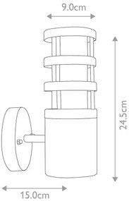 Elstead HORNBAEK-W1 - Kültéri fali lámpatest 1xE27/60W/230V IP44 fekete