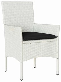 Kert étkező szett párnával 3 pcs Fehér Poli rattan