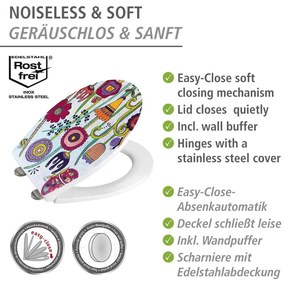 WC-ülőke automatikus záródással 37 x 44,5 cm Rollin'Art Full Bloom – Wenko
