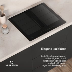 Klarstein Chef-Fusion Down Air System, indukciós tűzhely + DownAir páraelszívó, 60 cm, 600 m³/h EEC A