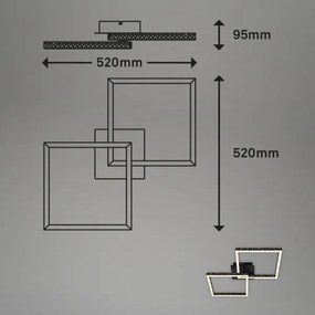 Brilo - LED Dimmelhető felületre szerelhető csillár FRAME 2xLED/9W/230V