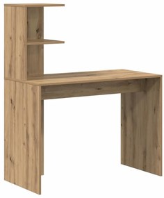 Asztal polcokkal kézműves tölgy 102 x 50 x 124 cm Faanyag